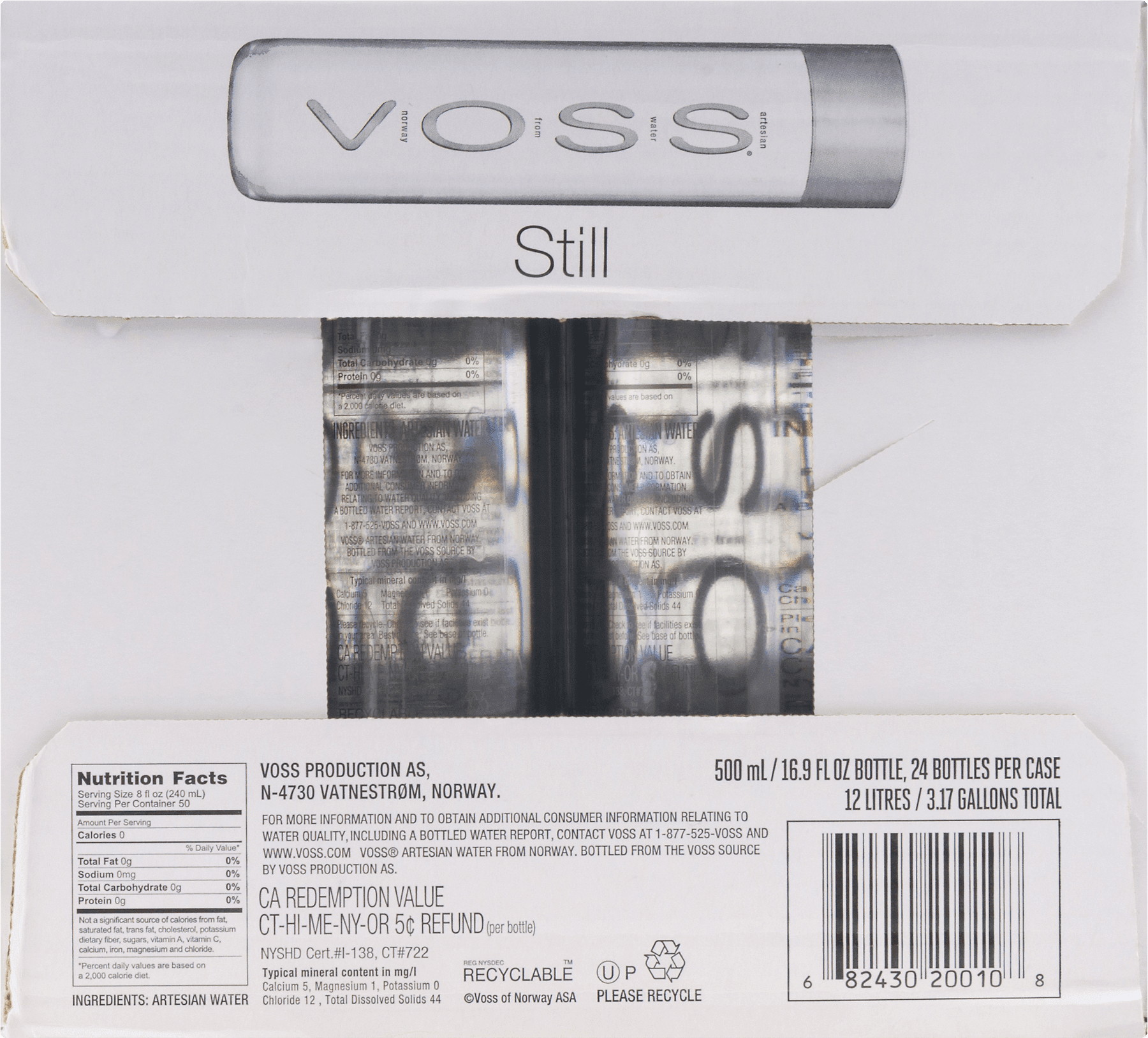 VOSS Still Spring Water - 24 Pack Case of Bottled Drinking Water - Pure, Clean Taste, Natural Hydration - (16.91 Fl Oz)