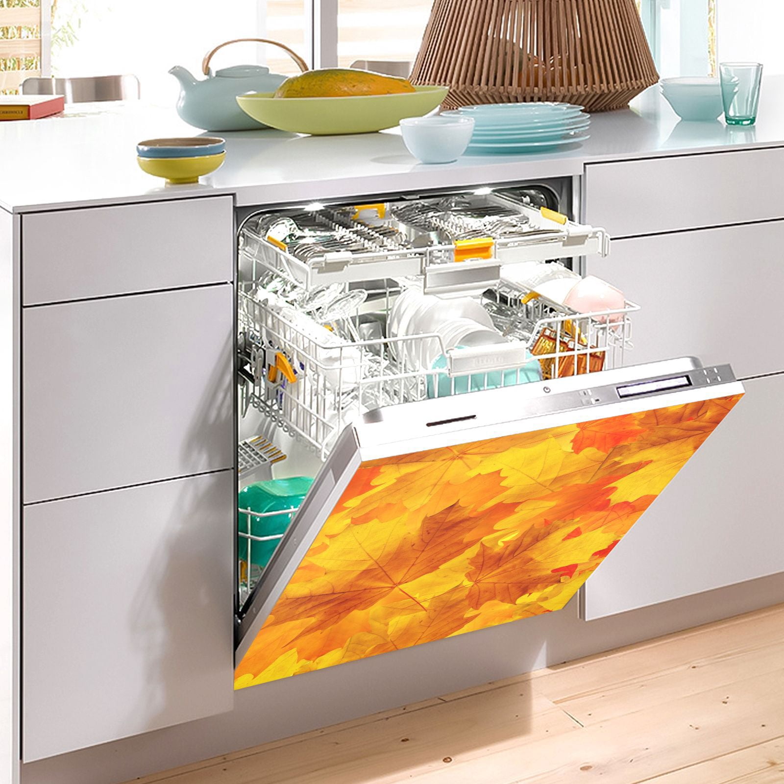 ALAZA Fall Leaves Dishwasher Magnetic Cover Autumn Refrigerator Magnet Sticker Kitchen Decal 23"x26"
