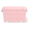 thumbnail image 3 of Mainstays Kids Large Pink Plastic Stackable Rolling Toy Storage Basket with Handles, 3 of 7