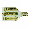 thumbnail image 1 of Zombie Cutting Board, Safe Area Zombie Free Safe Protection Zone Caution Sign from Horror Movie Design, Tempered Glass Cutting and Serving Board, Wine Bottle Shape, Yellow Black, by Ambesonne, 1 of 1