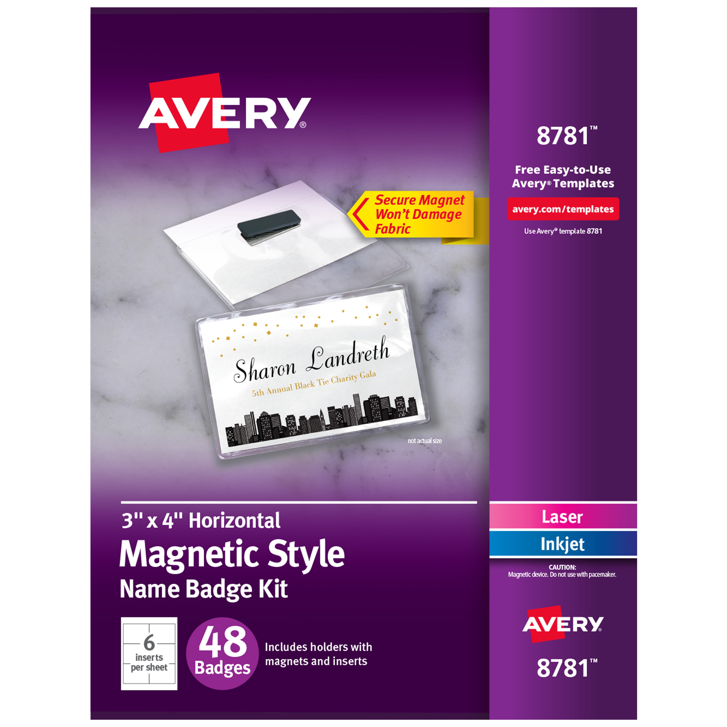 Poly Vinyl Heavy-Duty 3-Touch Magnet Reusable Durable 50 per Package 4 x 3 Inch Magnetic Badge Holder Name Badge Productions Top Loading