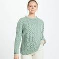 thumbnail image 2 of Aran Woollen Mills Women's Long Sleeve Pullover Sweater, Ocean Mist, Large, 2 of 6