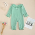 thumbnail image 4 of Byoo Vintage Halloween Bodysuit for Baby Polo Collar Gingham Truck Embroidery Long Sleeve Romper Daily Jumpsuit,Orange, 4 of 7
