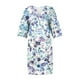 thumbnail image 5 of Puntoco Vestido De Manga Corta Con Cuello En V, Vestido Hasta La Rodilla Con Cuello En V Y Manga Corta Estampado Informal De Verano Para Mujer Blanco S, 5 of 5