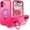 Hot Pink, variant on Magnetic for iPhone 16 Plus Case, Wavy Curly iPhone 16 Plus Phone Case with Ring Stand [Compatible with MagSafe] Translucent Matte Shockproof Protective Cover for 16 Plus 6.7'', White