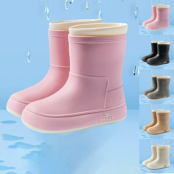 Miluxas Rain Boots for Women Waterproof Boots Short Ankle Rain Shoes Anti-Slipping Rainboots for Ladies Lightweight Stylish Outdoor Work Booties White 8(41)