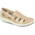 thumbnail image 1 of kozi Sandale Compensée Décontractée Confortable pour Femmes, Mocassin à Enfiler OY3236 Bout Rond Double Face avec Semelle Amovible Argent Champagne, 1 of 8