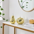 thumbnail image 2 of Alloya Apple Decorative Accent Metal Tabletop Sculpture Nature Figure - Gold, 2 of 3