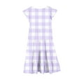 thumbnail image 6 of snilers Girls Summer Dresses Ruffle Sleeve Plaid Sundress Casual Loose Crewneck Flowy A Line Dress Size 6-15 Years, 6 of 7