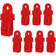 thumbnail image 1 of 8 Uds. Agarre de bloqueo resistente, abrazaderas de lona para toldos, camping al aire libre, marquesinas para caravanas, cubiertas para coches (rojo), 1 of 5
