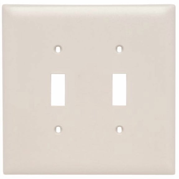 Jumbo Wall Plate With Two Toggle Switch Openings, Two Gang, Light Almond TPJ2-LA