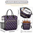 thumbnail image 5 of Purple and Black Checkered Pattern Insulated Leakproof Lunch Box for Women, Large Lunch Bag for Tween Teen Adult, Loncheras Para Mujer for Work Beach Travel Picnic Camping, 5 of 6