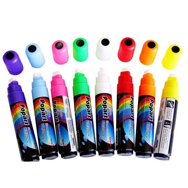 Download Premium Liquid Chalk (Fluorescent Neon) Marker Pen 8 Color Pack Dry Erase - Walmart.com ...