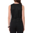 thumbnail image 3 of INSPIRAR CHIC Vestido de Oficina para Mujeres con Cuello en V, Botones, Sin Mangas, Corto, Color Negro, 3 of 6