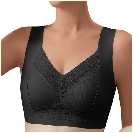 XFLWAM Bras for Women Full Coverage Padded Bralette Bra No Underwire Plus Size Comfort Breathable Soft Everyday Bra