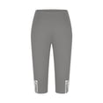 thumbnail image 6 of Yievot Plus Size Leggings for Women Stretchy Knee Length Capri Pants Elastic Waist Casual Summer Pull On Capris, 6 of 8