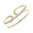 thumbnail image 2 of dianhelloya Fashion Women Double Layer Rhinestone Inlaid Open End Finger Ring Jewelry Decor Golden, 2 of 8