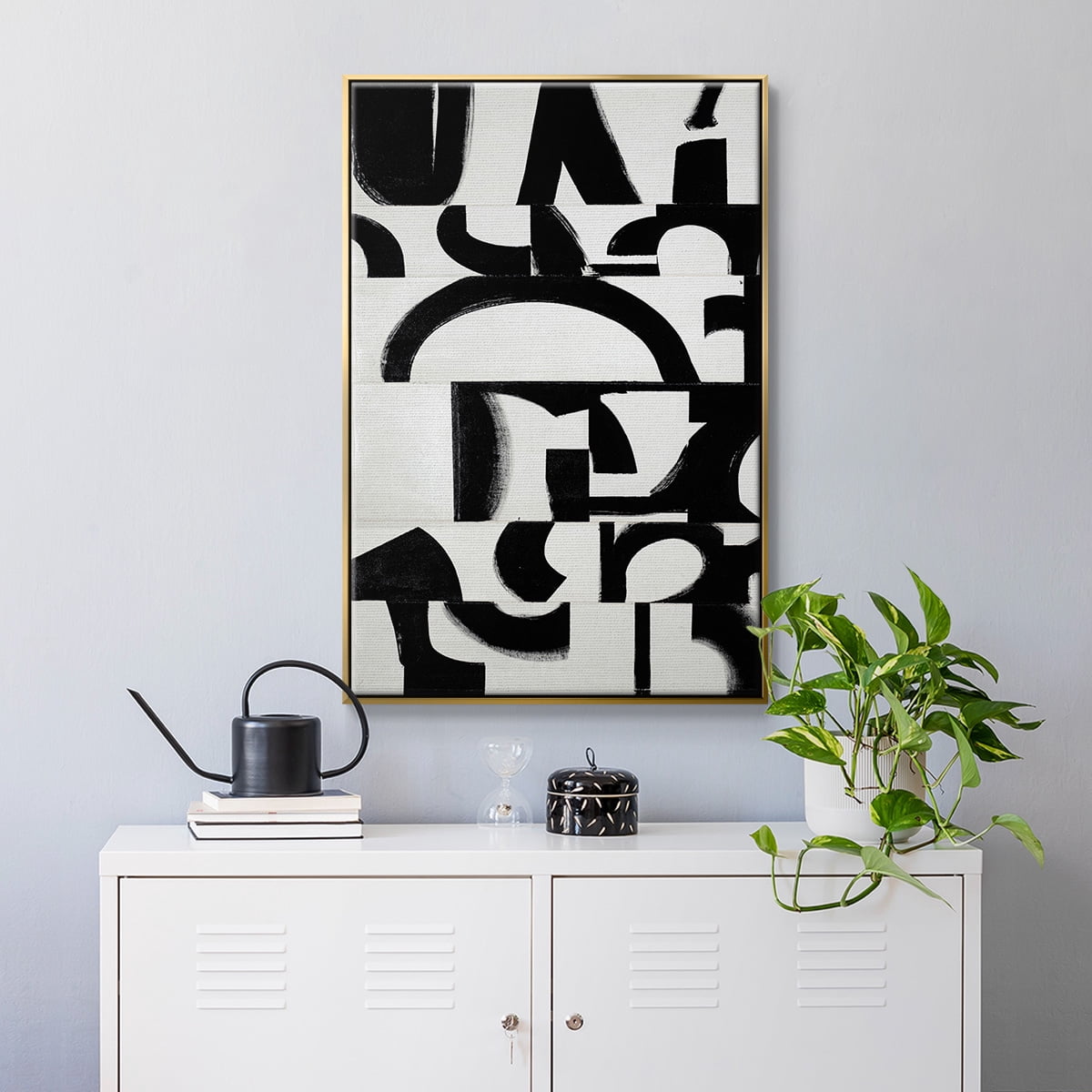 Prosperous Elements V11 Framed Premium Gallery Wrapped Canvas - Ready to Hang - 17 x 25 - Gold Floating Frame