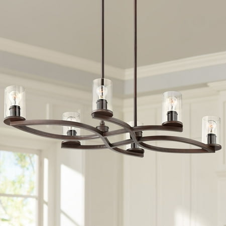 Franklin Iron Works Fairport 43 W Mediterranean Bronze 6 Light Franklin Iron Works Fairport 43 W Mediterranean Bronze 6 Light Island Chandelier