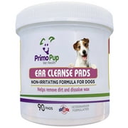 EAR CLEANSING PADS for Dogs - Primo Pup Vet Health - Removes Dirt, Dissolves Wax Buildup - 90 Pads