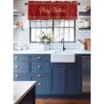 thumbnail image 6 of Merry Christmas Tree Valances for Windows, Red Background Gift Star Winter Light Filtering Window Treatment Valances, Rod Pocket Small Curtains for Kitchen/Bathroom, 60"x14", 6 of 9