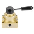 thumbnail image 3 of HV-03 G3/8 3 Positions 4 Ways Pneumatic Air Flow Control Rotary Hand Lever Valve, 3 of 11