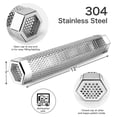 thumbnail image 3 of YMWVH 12-in Stainless Steel Pellet Smoker Tube Set: 5H Continuous Smoke, Hot & Cold Smoking, with 2 Hooks, Cleaning & Oil Brushes, Fits Multiple Grills, 3 of 7