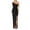 Black, variant on Dresses for Women One Shoulder Sequin Dress High-Low Petticoat Long Boat Neck Sleeveless Silver Adjustable Waist Spring Dresses,L