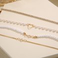thumbnail image 3 of Ziurtnc 4Pcs Luxurious Gold Bracelets Rhinestones Hollow Heart Jewelry Sets Dainty Alloy Pearl Bracelet Gifts for Women Girls, 3 of 7