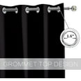 thumbnail image 4 of Rivana 18 inch long Grommet Window Valances With Metal Rings For Kitchen - 2 Panels Room Darkening Curtain Valance for basement (Black, 42" W x 18" L), 4 of 7