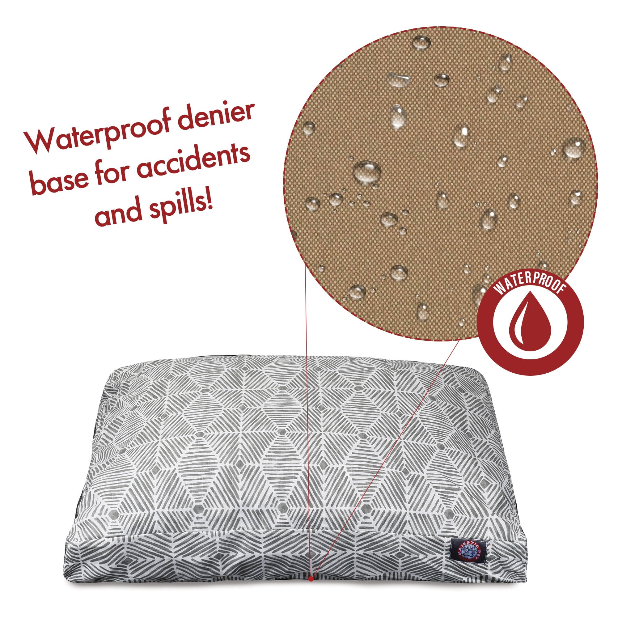 Majestic Pet | Charlie Shredded Memory Foam Rectangle Pet Bed For Dogs, Removable Cover, Gray, Medium