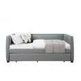 thumbnail image 2 of Classic Wood Daybed with Trundle Upholstered Pleated Design Gray Fabric - Saltoro Sherpi, 2 of 4