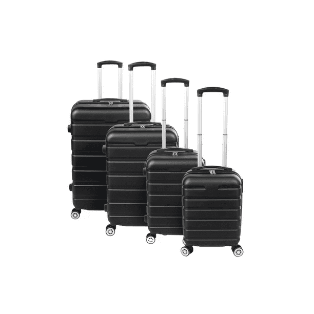 Set de 4 Maletas de Viaje Travel Elite G (25 kg) M (20 kg) C (10 kg) Carry On (8kg) negro