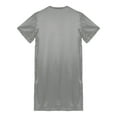 thumbnail image 4 of Alvivi Men Satin Nightgown V Neck Short Sleeve Sleepwear Solid Nightwear Grey XL, 4 of 7