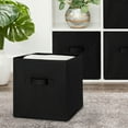 thumbnail image 2 of Mainstays Collapsible Cube Fabric Storage Bins (10.5" x 10.5"), 6 Pack, Rich Black, 2 of 6