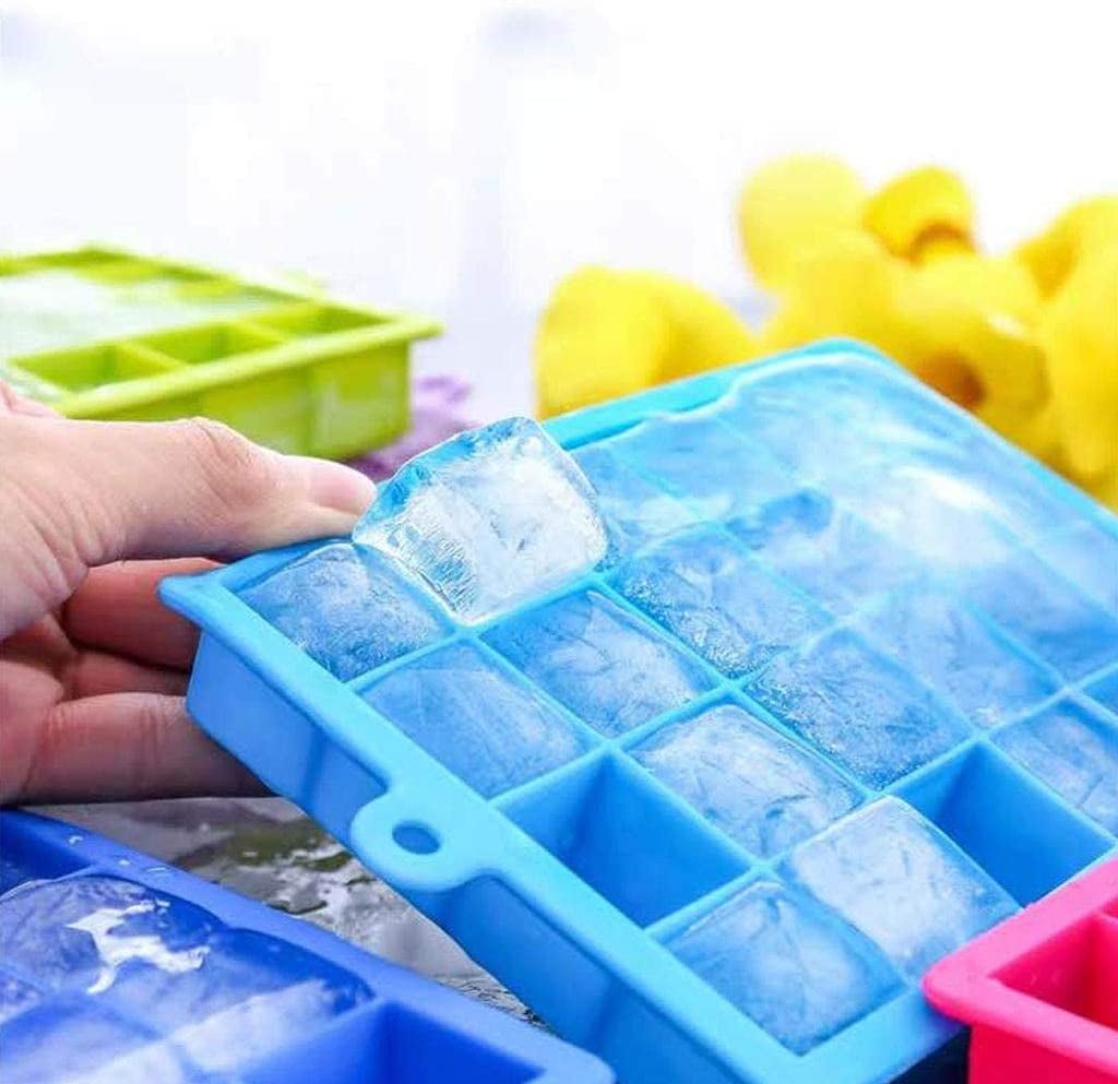 Tohuu Ice Cube Tray 24-grid Silicone Ice Cube Tray with Lid Ice