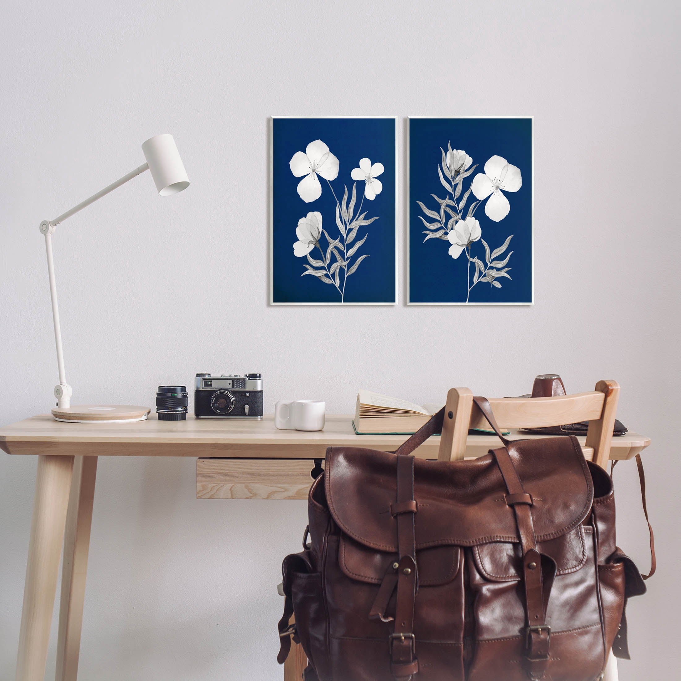 Stupell Industries Bold White Anemone Sprigs Graphic Art Unframed Art Print Wall Art, Set of 2, Design by Kourtni Gunn