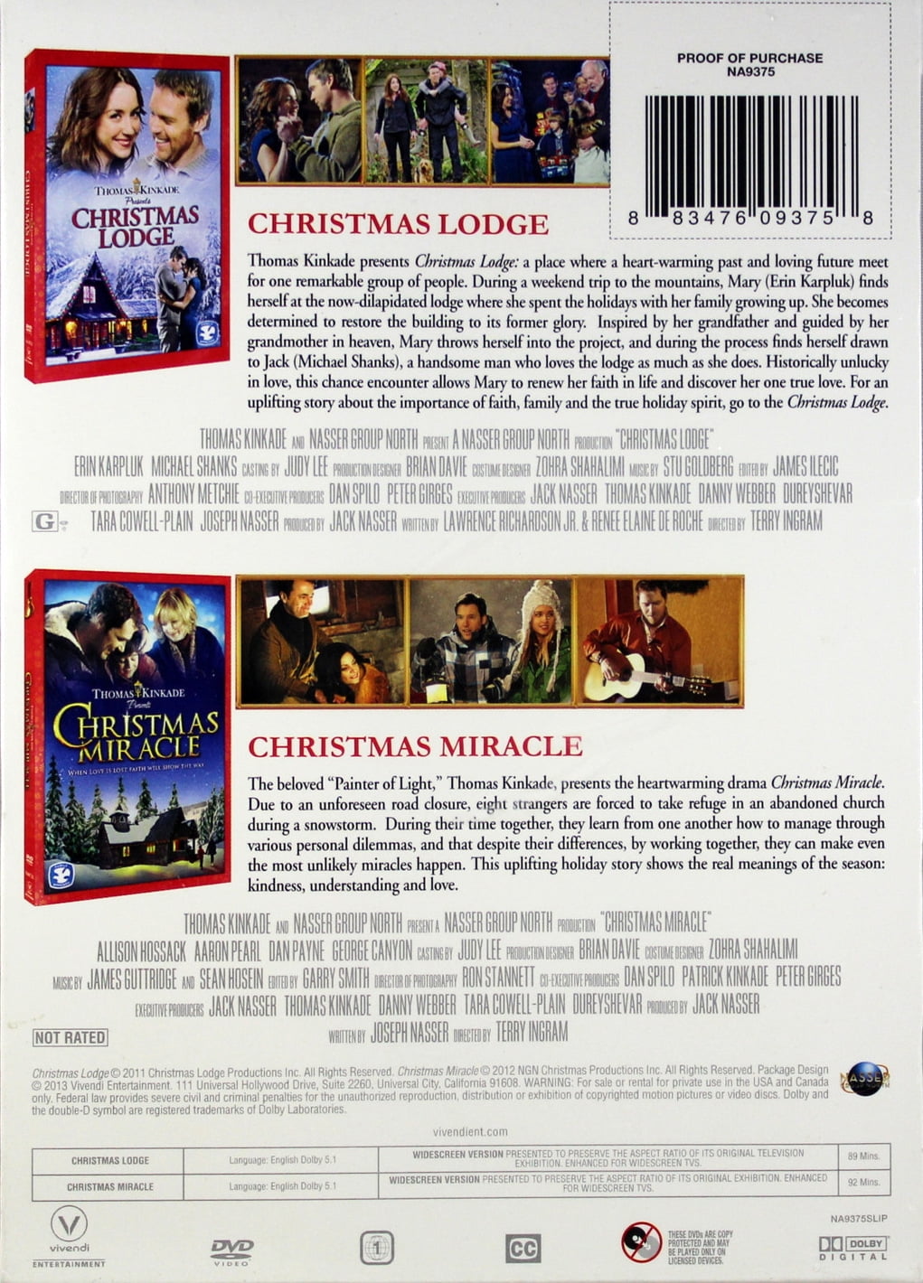 Thomas Kinkade Presents Holiday Collection: Christmas Lodge / Christmas  Miracle (DVD) 
