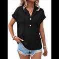 thumbnail image 2 of Sudadera Ligera de Verano para Mujer, de Punto, con Cordón Ajustable, con Capucha y Mangas , Color Negro, Talla L, 2 of 8