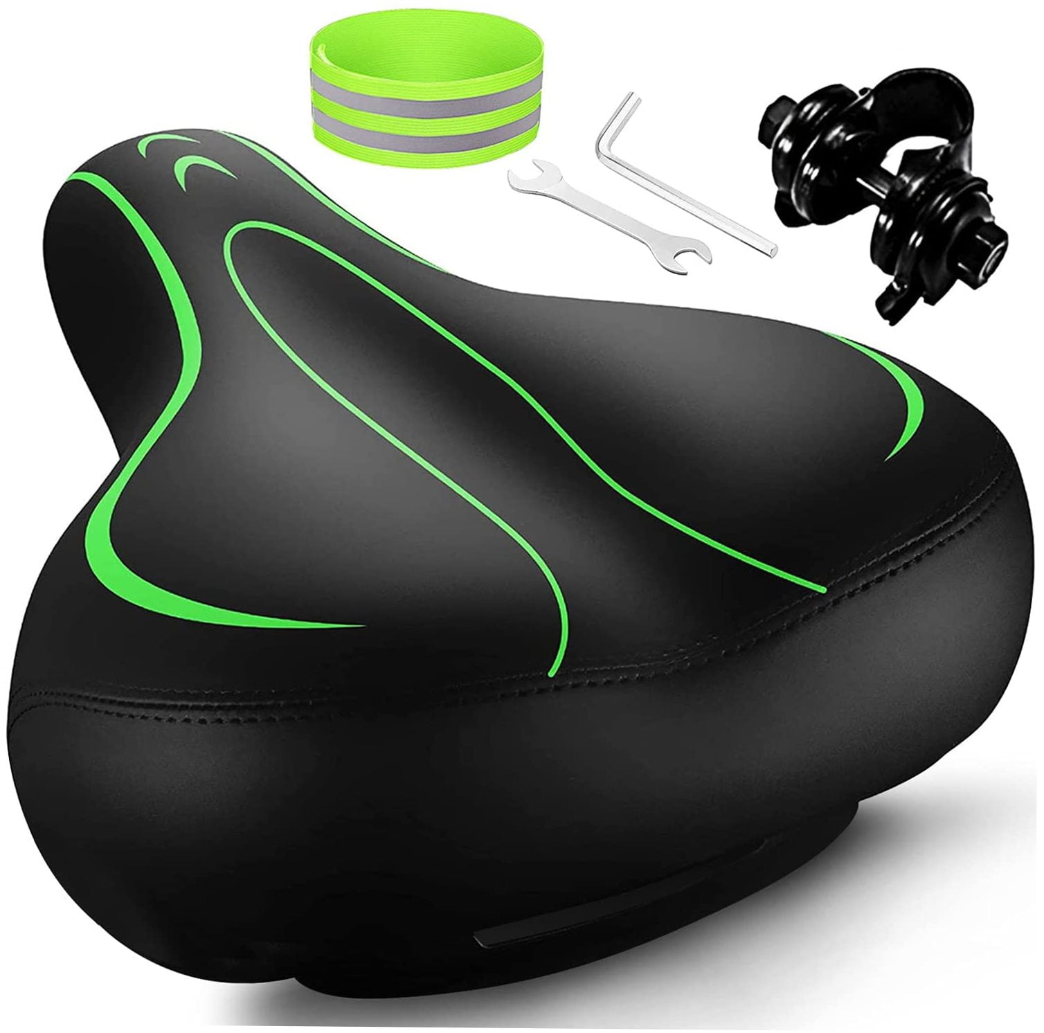 Saddles Bicycle Seat, Wide Bike Seat For Men Women, Bike Seat, Green