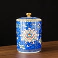 thumbnail image 2 of Enamel Ceramic Tea Caddy Tea Canister Tea Storage Container Tins Jar with Airtight Lid Water-proof Tank for Tea  Coffee  Herb  Sugar  Spice  Nuts, 2 of 3