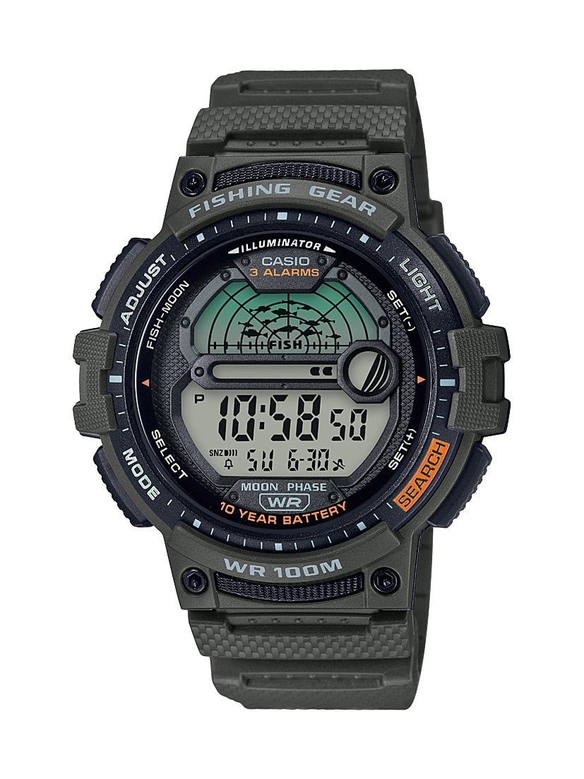 Casio Fishing Timer and Moon Graph Watch, Green - Walmart.com