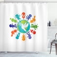 thumbnail image 1 of Ambesonne Youth Shower Curtain, Pigeon Planet, 69"Wx84"L, Multicolor, 1 of 3