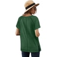 thumbnail image 4 of T-shirts pour Femmes à Manches Courtes, Col Ras du Cou, T-Shirts Unis Basiques, 4 of 5