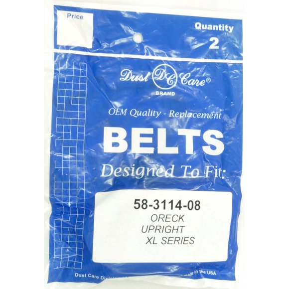 Oreck XL Upright Vacuum Cleaner Belt 58-3114-08 2 belts in pack