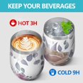 thumbnail image 4 of Floral 12oz Stainless Steel Insulated Wine Tumbler with Lid and Straw – Double Wall Vacuum Mug for Hot & Cold Drinks, 304 Steel Interior, Sweat-Free Design,Thanksgiving,Christmas, Spring,Flower, 4 of 5