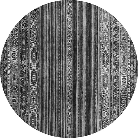 Ahgly Company Indoor Round Abstract Gray Contemporary Area Rugs, 3' Round