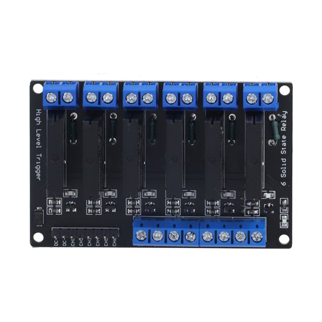 Módulo De Relé De Estado Sólido Sólido, Equipo Eléctrico De Control De CC Con Disparador De Alto Voltaje De 6 Canales Con Fusible 5V 12V 24V 3-24V