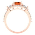 thumbnail image 4 of Three-Stone Engagement Ring for Women - 2.16ct Simulated Ruby in 18K Rose Gold Promise Ring, 4 of 6