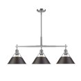 thumbnail image 1 of Golden Lighting 3306-LP PW-RBZ Orwell PW Linear Pendant, Silver - Rubbed Bronze Shade, 1 of 1